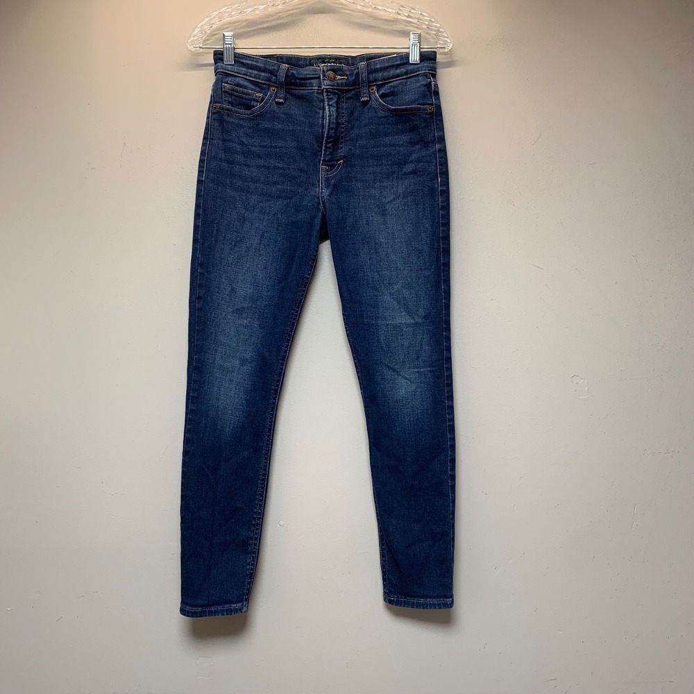 Lucky Brand Bridgette Skinny Jeans Women 2/26 Dark Blue High Rise Ankle Excellen